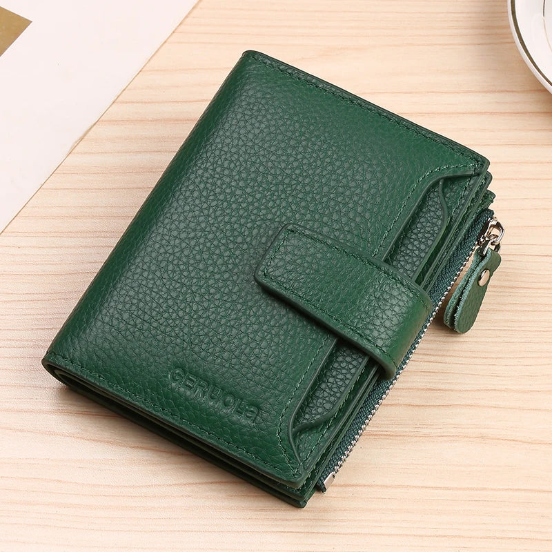 RFID Leather Tri-Fold Wallet – Anti-Theft