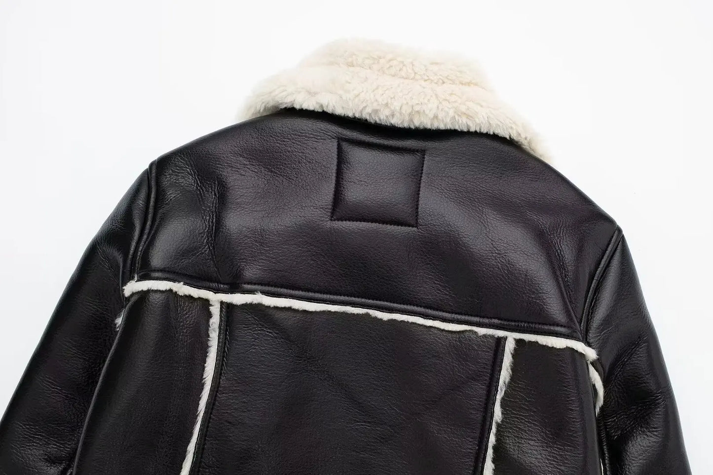 Women’s Thicken Faux Leather Jacket – Vintage Winter Coat