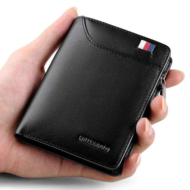 Men’s Leather Zipper Wallet – Business Card Holder