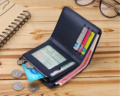 Men’s Leather Zipper Wallet – Business Card Holder