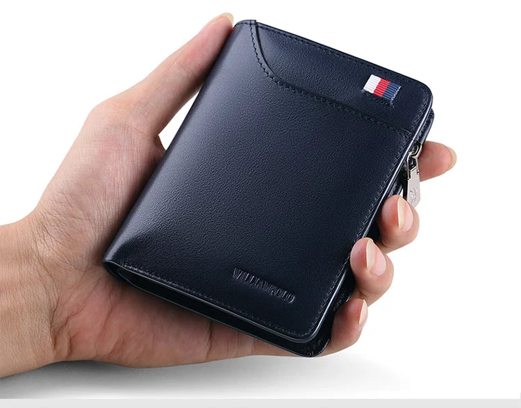 Men’s Leather Zipper Wallet – Business Card Holder