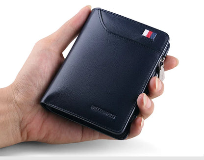 Men’s Leather Zipper Wallet – Business Card Holder