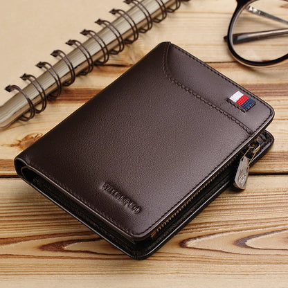 Men’s Leather Zipper Wallet – Business Card Holder