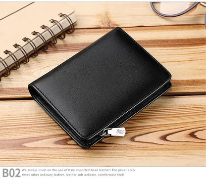 Men’s Leather Zipper Wallet – Business Card Holder