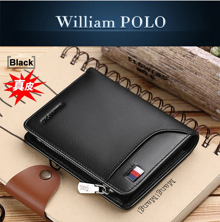 Men’s Leather Zipper Wallet – Business Card Holder
