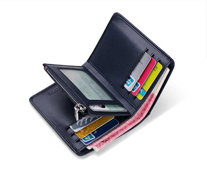 Men’s Leather Zipper Wallet – Business Card Holder