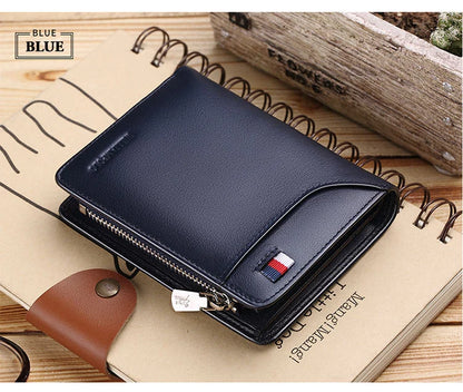 Men’s Leather Zipper Wallet – Business Card Holder