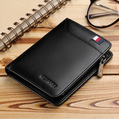 Men’s Leather Zipper Wallet – Business Card Holder