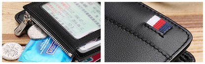Men’s Leather Zipper Wallet – Business Card Holder