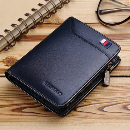 Men’s Leather Zipper Wallet – Business Card Holder