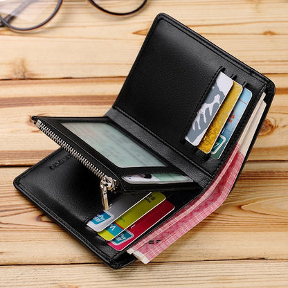 Men’s Leather Zipper Wallet – Business Card Holder
