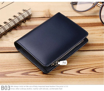 Men’s Leather Zipper Wallet – Business Card Holder