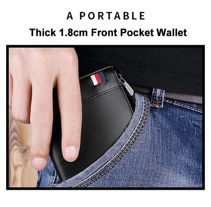 Men’s Leather Zipper Wallet – Business Card Holder