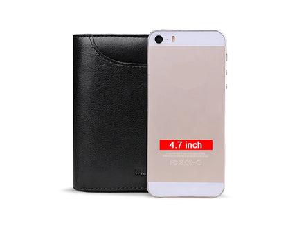 Men’s Leather Zipper Wallet – Business Card Holder