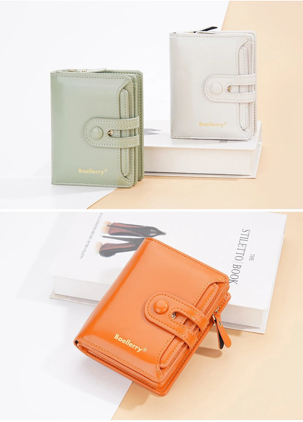 Women’s Waxed Leather Wallet – Buckle Zipper Design