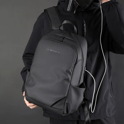 Men’s Frosted Leather Backpack – Waterproof Laptop Bag