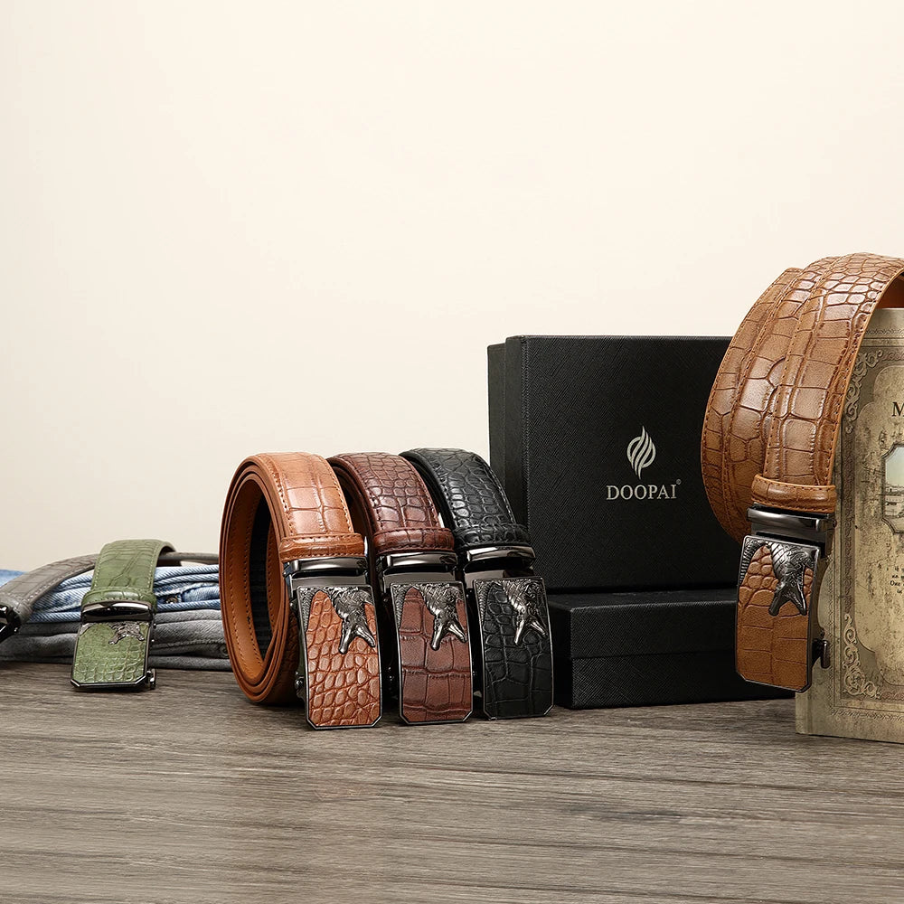 Men’s PU Automatic Buckle Belt – Business Style