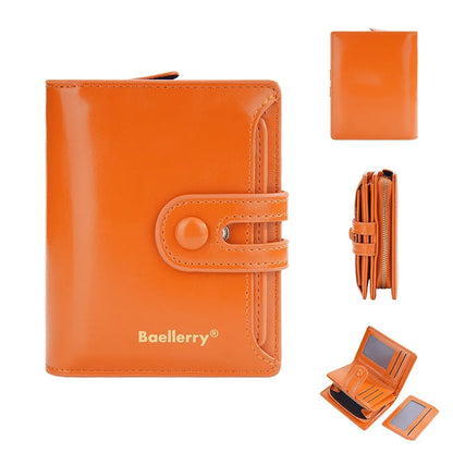 Women’s Waxed Leather Wallet – Buckle Zipper Design