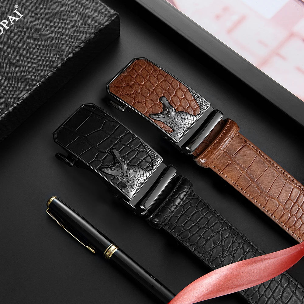 Men’s PU Automatic Buckle Belt – Business Style