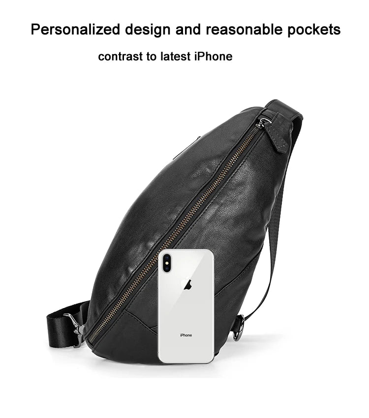 Men’s Leather Chest Bag – Sling Crossbody Pack