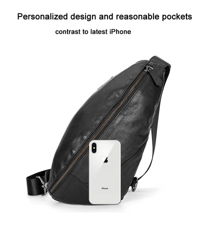 Men’s Leather Chest Bag – Sling Crossbody Pack