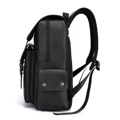 Men’s PU Leather Backpack – Laptop School Bag