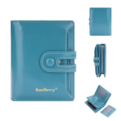 Women’s Waxed Leather Wallet – Buckle Zipper Design