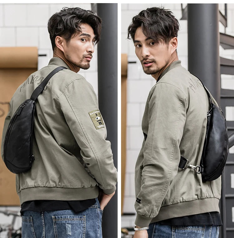 Men’s Leather Chest Bag – Sling Crossbody Pack
