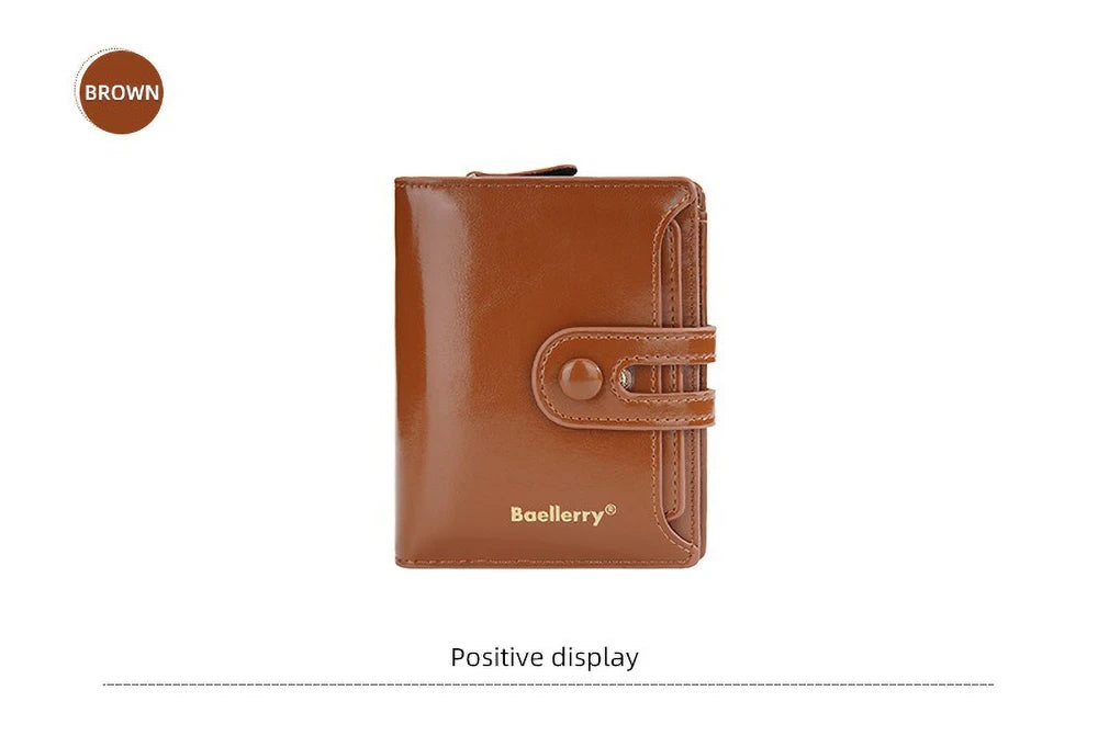 Women’s Waxed Leather Wallet – Buckle Zipper Design
