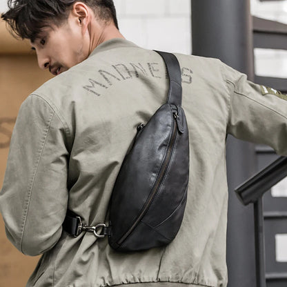 Men’s Leather Chest Bag – Sling Crossbody Pack