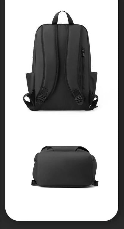 Men’s Frosted Leather Backpack – Waterproof Laptop Bag