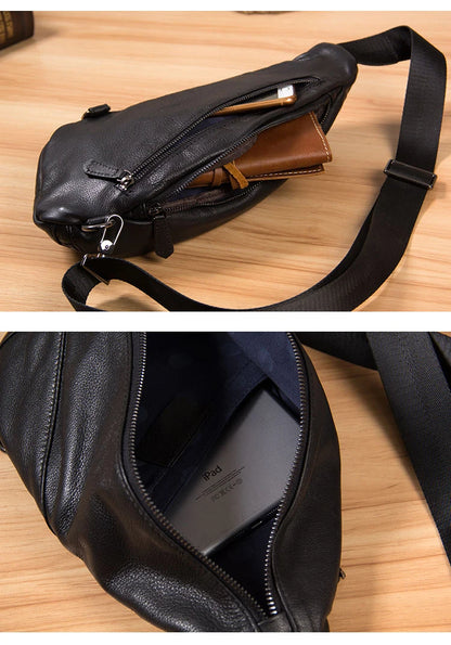 Men’s Leather Chest Bag – Sling Crossbody Pack