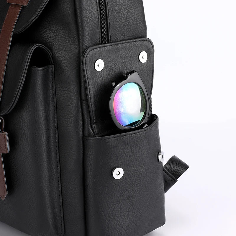 Men’s PU Leather Backpack – Laptop School Bag