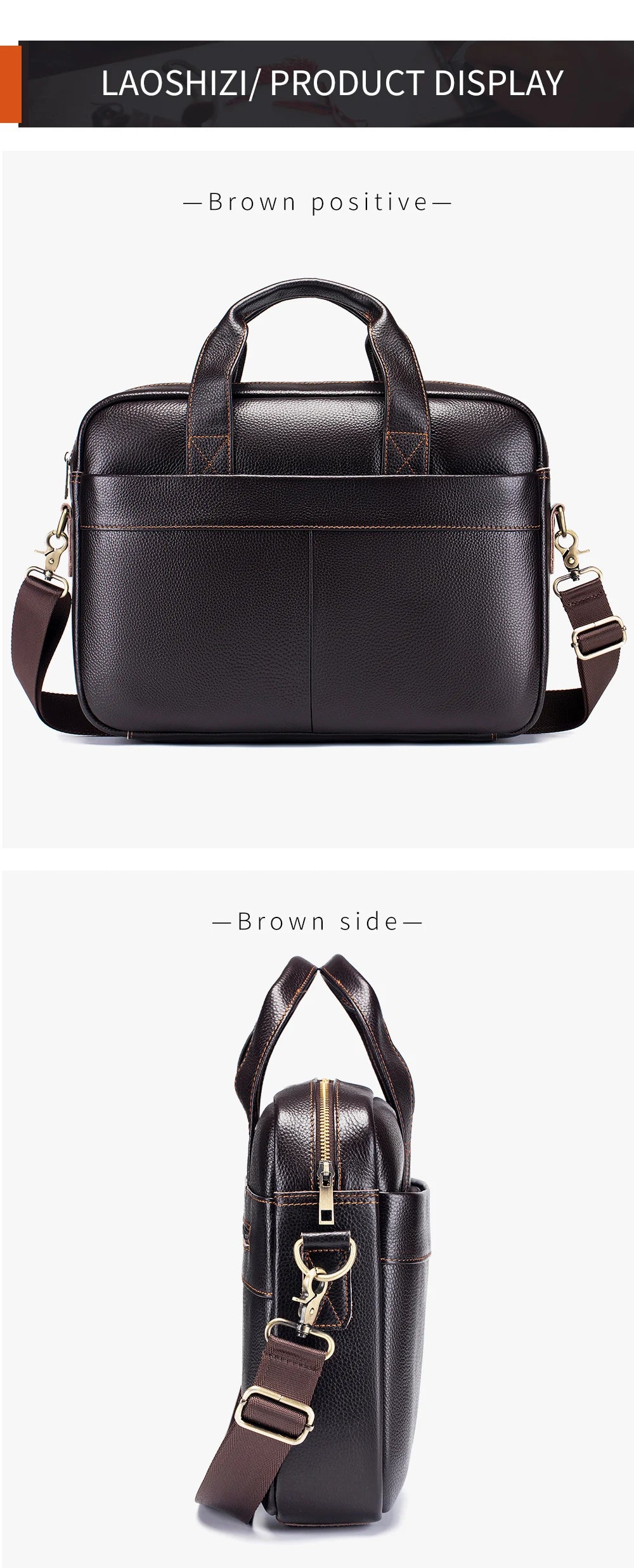 Men’s Cowhide Briefcase – 14 Inch Laptop Bag