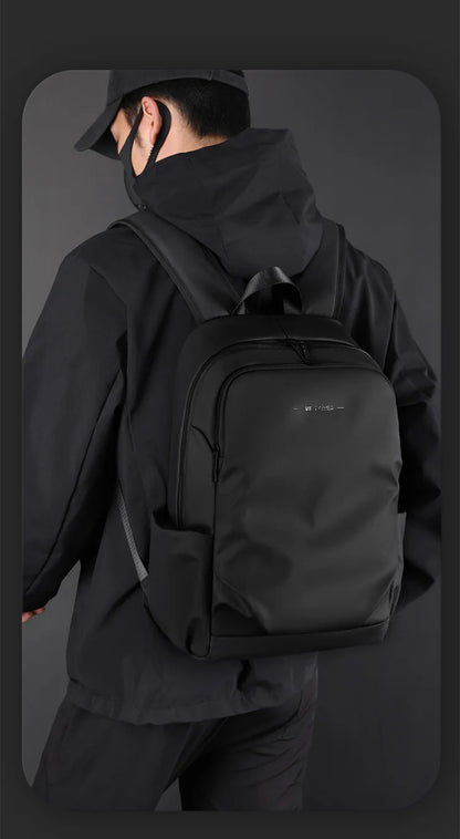 Men’s Frosted Leather Backpack – Waterproof Laptop Bag