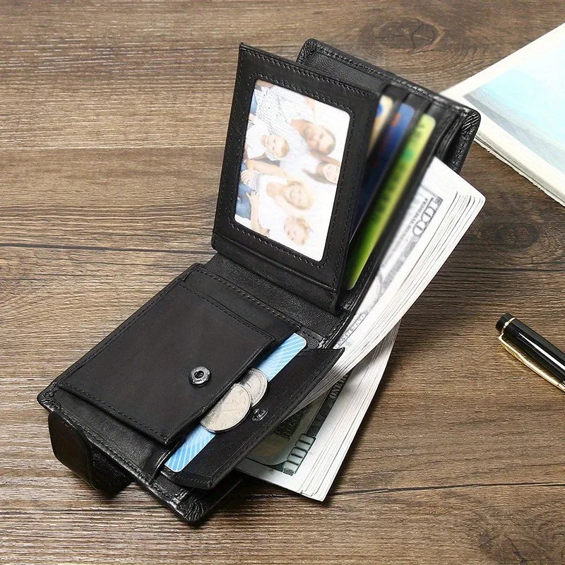 Men’s RFID Leather Wallet – Multi-Slot Edition