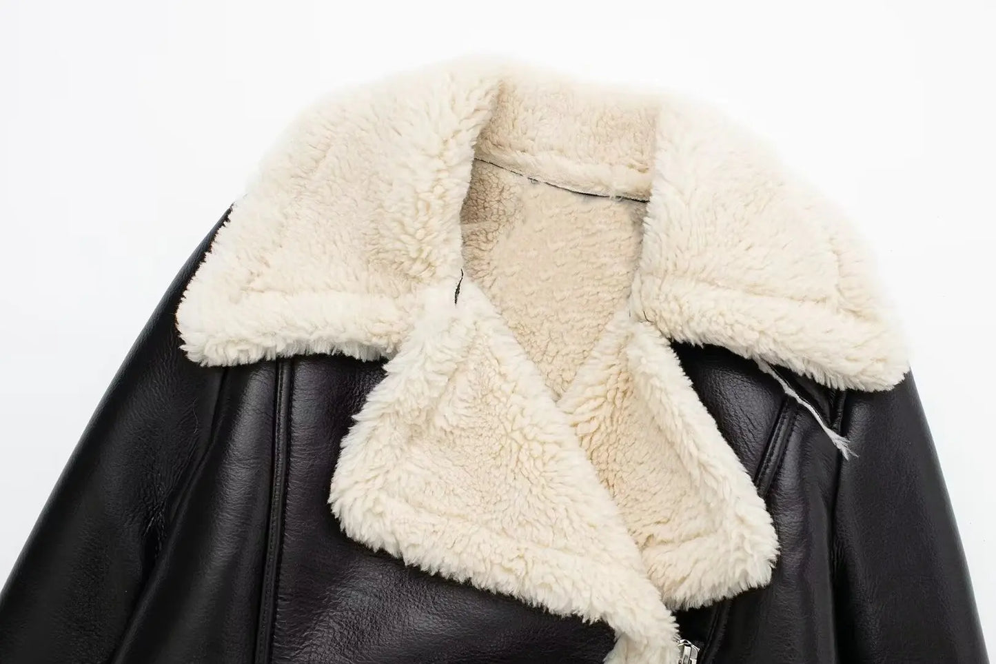 Women’s Thicken Faux Leather Jacket – Vintage Winter Coat
