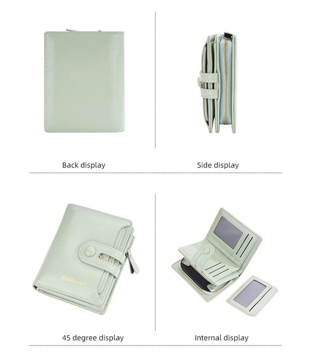 Women’s Waxed Leather Wallet – Buckle Zipper Design
