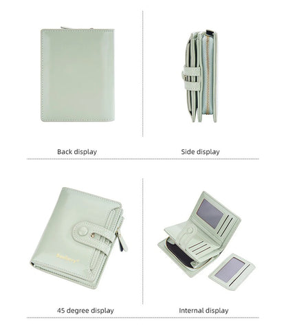 Women’s Waxed Leather Wallet – Buckle Zipper Design