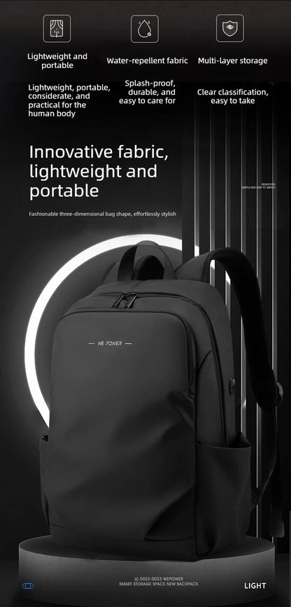 Men’s Frosted Leather Backpack – Waterproof Laptop Bag