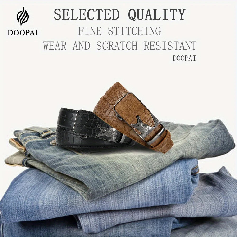 Men’s PU Automatic Buckle Belt – Business Style