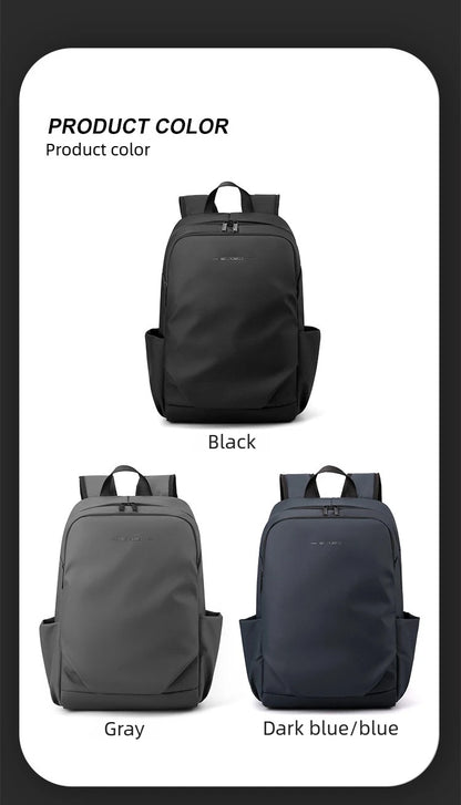 Men’s Frosted Leather Backpack – Waterproof Laptop Bag