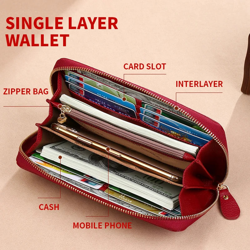 RFID Long Wallet – Zipper Money Clip