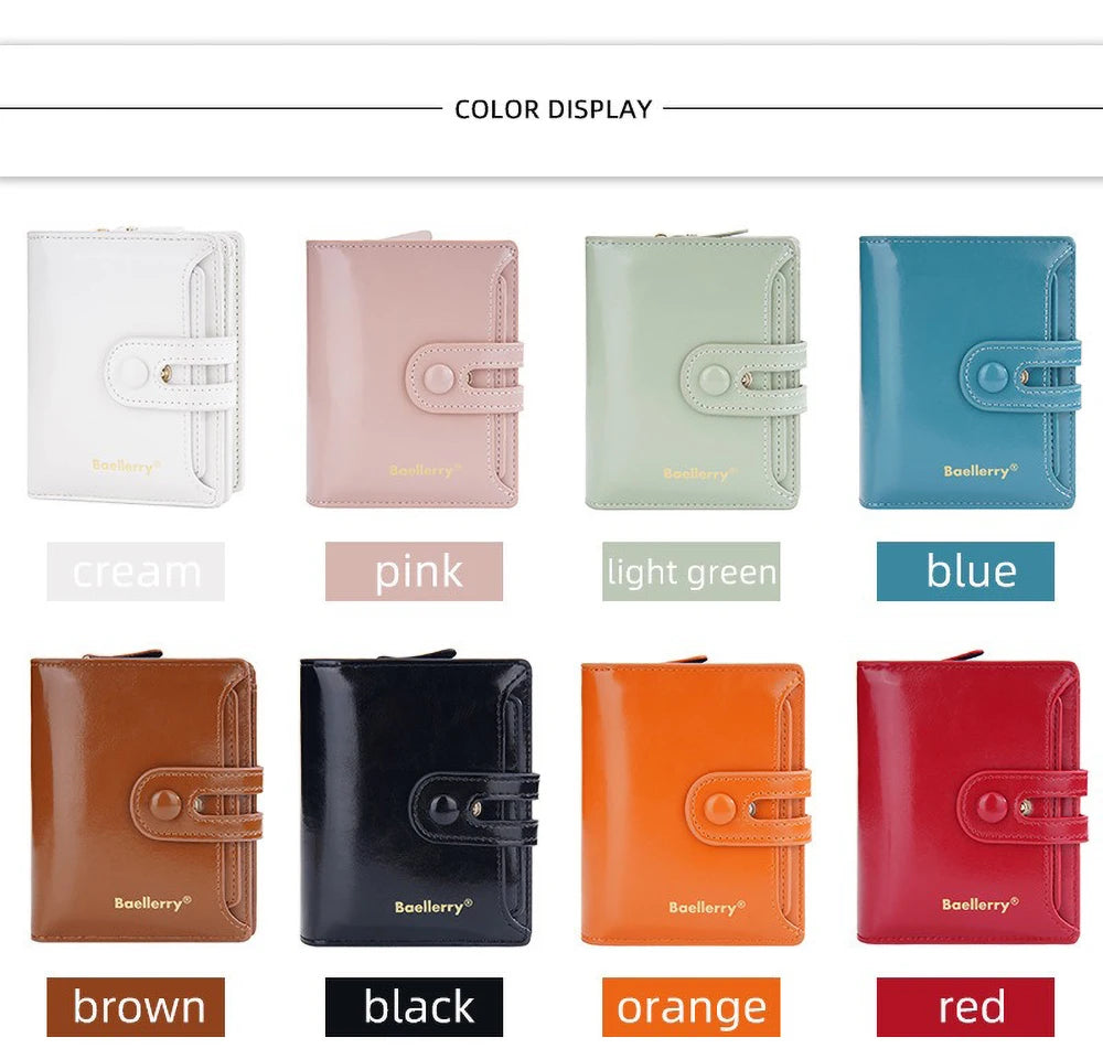 Women’s Waxed Leather Wallet – Buckle Zipper Design