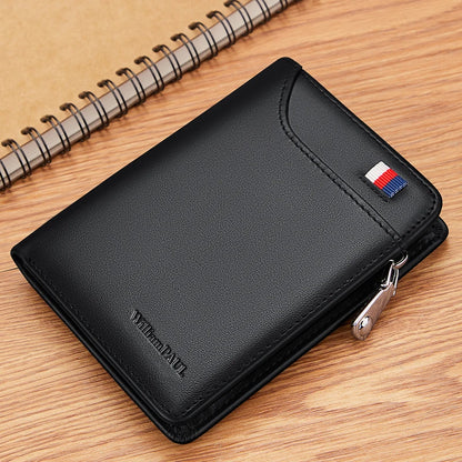 Men’s Leather Zipper Wallet – Business Card Holder
