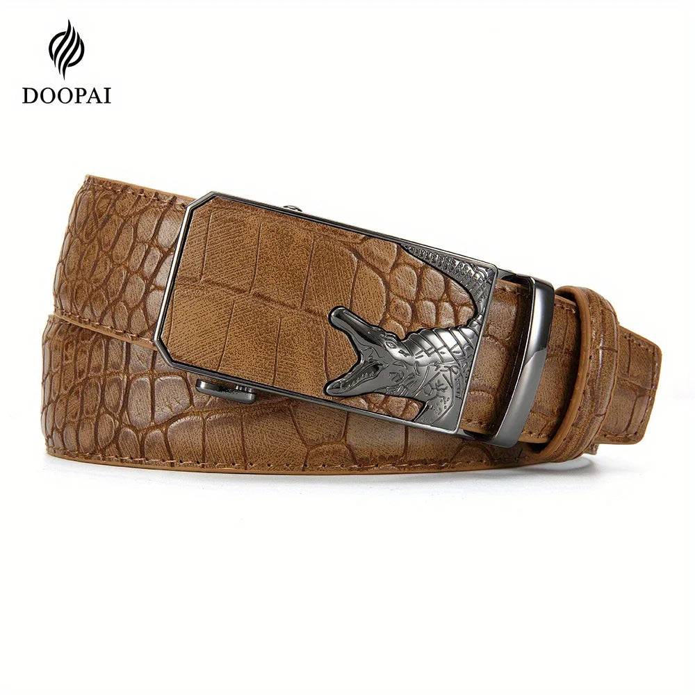 Men’s PU Automatic Buckle Belt – Business Style