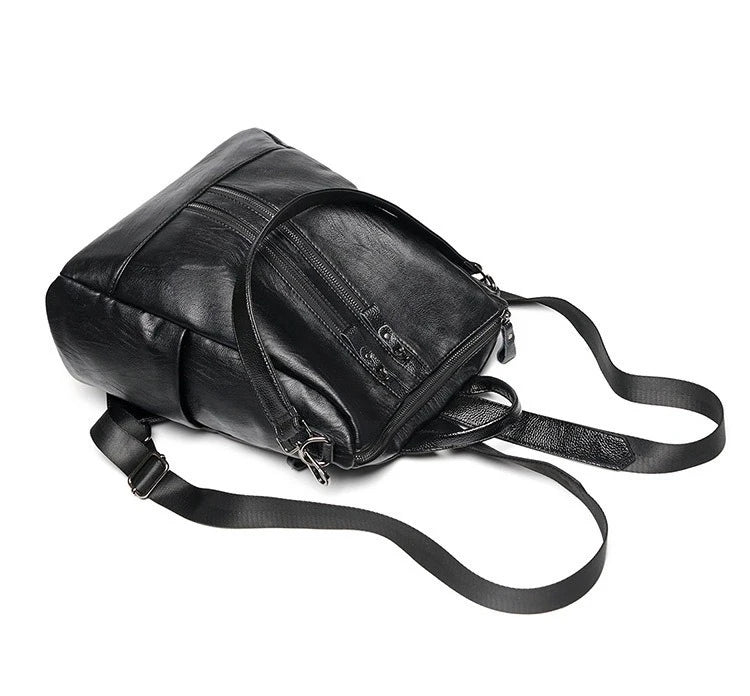 Women’s Soft Leather Backpack – Casual Travel Bag