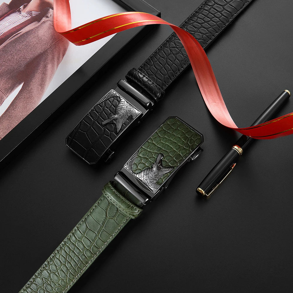 Men’s PU Automatic Buckle Belt – Business Style