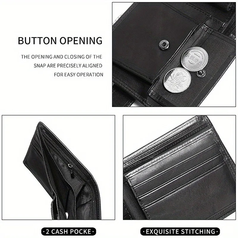 Men’s RFID Leather Wallet – Multi-Slot Edition