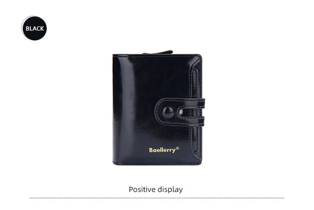 Women’s Waxed Leather Wallet – Buckle Zipper Design